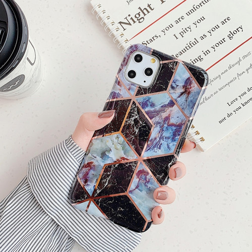 For iPhone 11 Pro   Plating Colorful Geometric Pattern Mosaic Marble TPU Mobile Phone Case
