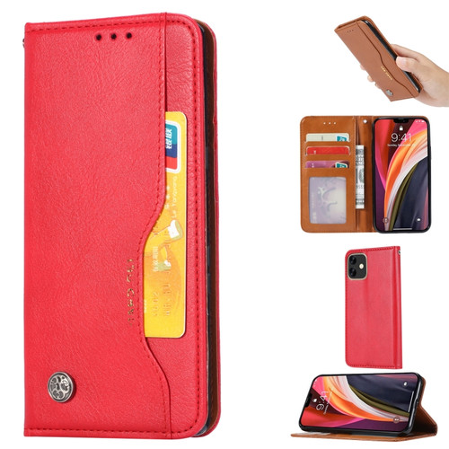For iPhone 12 Max Knead Skin Texture Horizontal Flip Leather Case with Photo Frame & Holder & Card Slots & Wallet