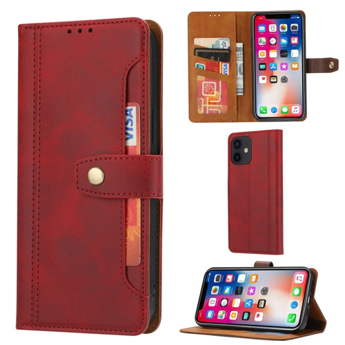 Calf Texture Double Fold Clasp Horizontal Flip Leather Case with Photo Frame & Holder & Card Slots & Wallet For iPhone 12 mini