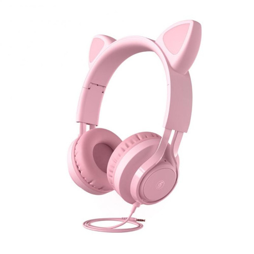 EP08 Cute Cat Ear Child Muisc Stereo Wired Headset with Mic