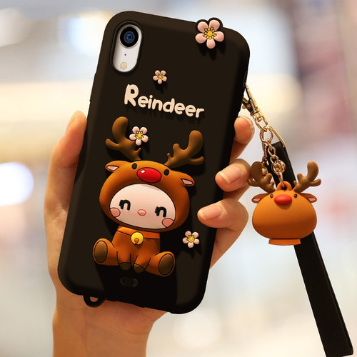Lovely Reindeer Full Package Anti Falling Silicone Sleeve for iPhone XR
