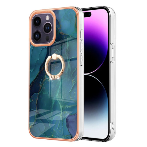 Electroplating Marble Dual-side IMD Phone Case with Ring