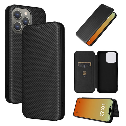 Carbon Fiber Texture Flip Leather Phone Case