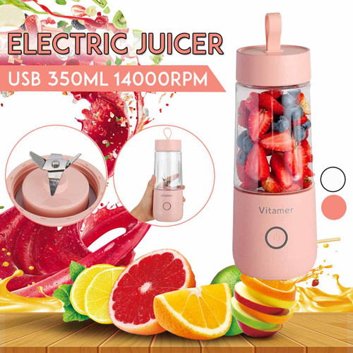 350ml Portable Blender Juicer USB Rechargeable Mixer Smoothie Slushy Cup