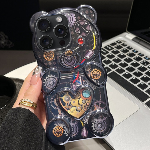 Bear Shaped Embossed Electroplated TPU Phone Case