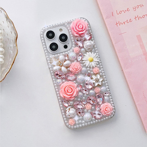 Rose Hand-set Diamond PC Phone Case