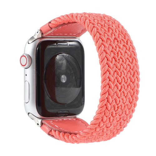 Nylon + Leather Braided Watchband For Apple Watch Series 6 & SE & 5 & 4 40mm / 3 & 2 & 1 38mm