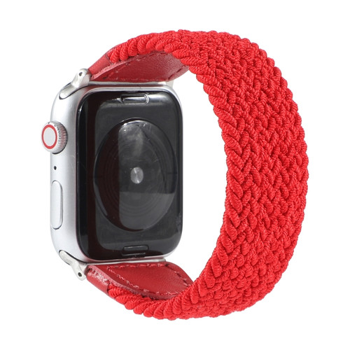 Nylon + Leather Braided Watchband For Apple Watch Series 6 & SE & 5 & 4 44mm / 3 & 2 & 1 42mm