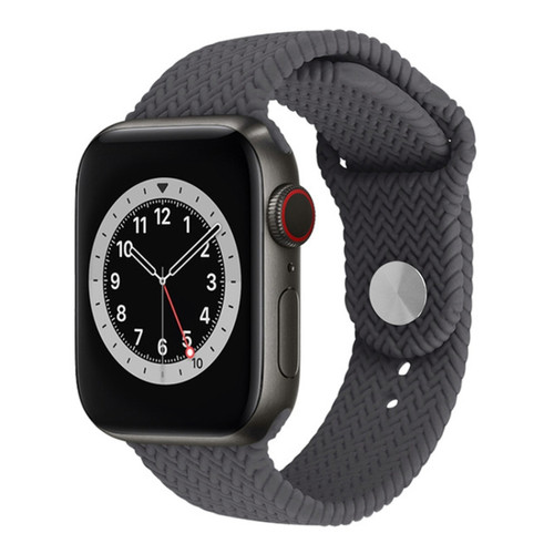 Woven Pattern Silicone Snap Watchband For Apple Watch Series 6 & SE & 5 & 4 40mm / 3 & 2 & 1 38mm