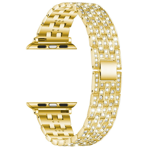 Five-beads Diamond Steel Replacement Strap Watchband For Apple Watch Series