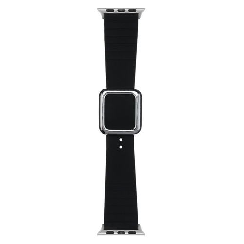 Silver Square Buckle Silicone Watch Band For Apple Watch Series