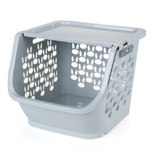 Stackable Kitchen Plastic Storage Basket Bathroom Shelf