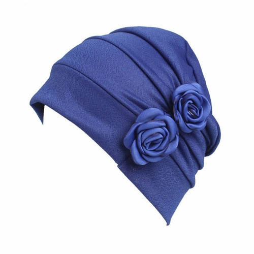 Flower Wrinkled Pull-over Confinement Chemotherapy Cap