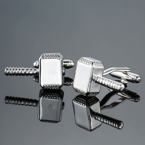 Men Brass Plated Shirt Cufflinks, Color: Silver Cross Flower