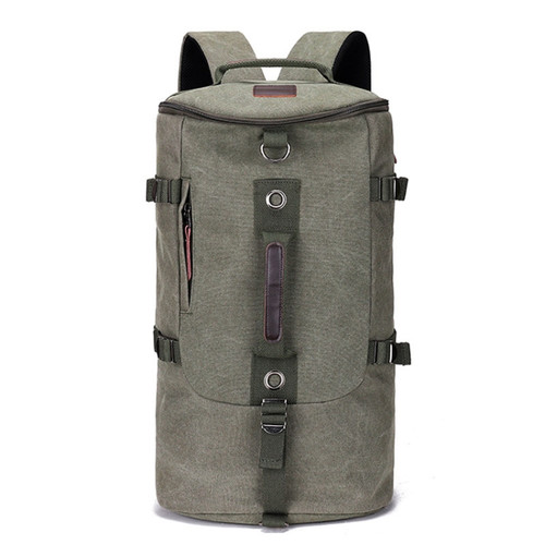 Outdoor Travel Man Canvas Double Shoulder Backpack Student Schoolbag