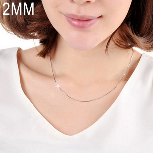 2MM Personality Fashion Silver Plated Snake Bone Chain(Silver length: 20 inch)