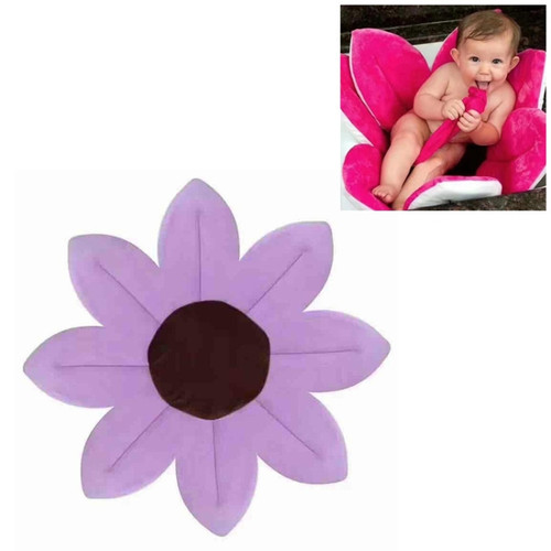 Newborn Baby Bathtub Foldable Blooming Bath Flower Bath Tub for Baby Blooming Sink Bath for Baby Play Bath Sunflower Cushion Mat, Diameter: 85cm