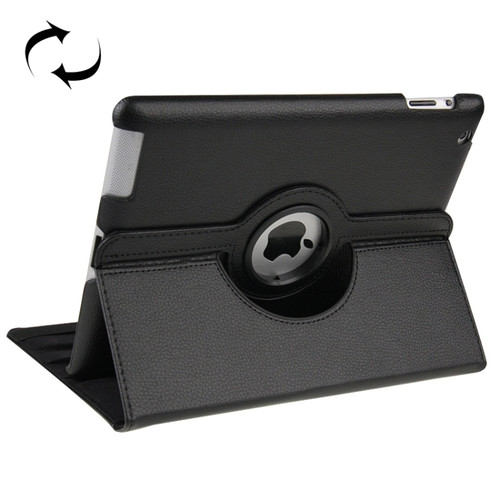 360 Degree Rotatable Leather Case with Sleep / Wake-up Function & Holder for New iPad (iPad 3), Sapphire Blue