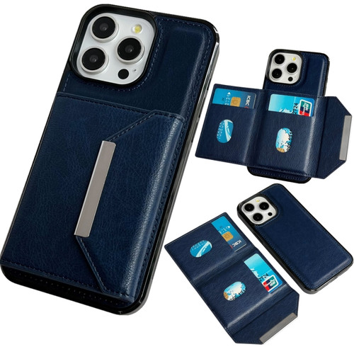Solid Color Metal Buckle Card Slots Bag Phone Case