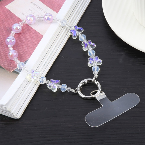 Mobile Phone Anti-lost Transparent Butterfly Short Bead Chain
