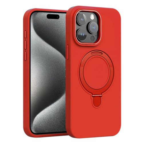 Liquid Silicone MagSafe Metal Ring Holder Phone Case