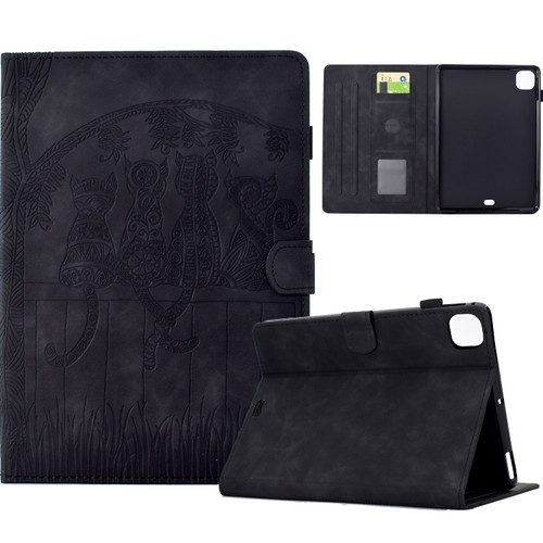 Cats Embossed Leather Smart Tablet Case