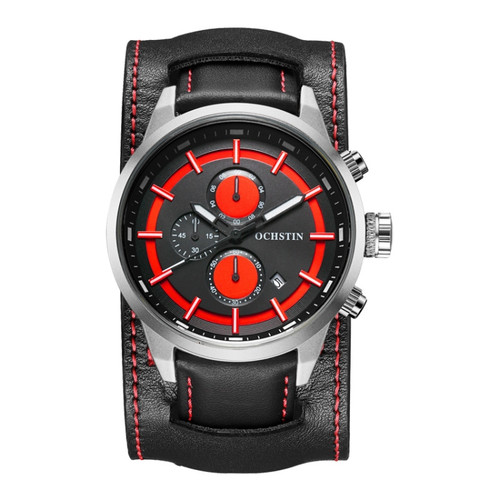 Ochstin 7235 Multifunctional Business Leather Wrist Wrist Waterproof Quartz Watch