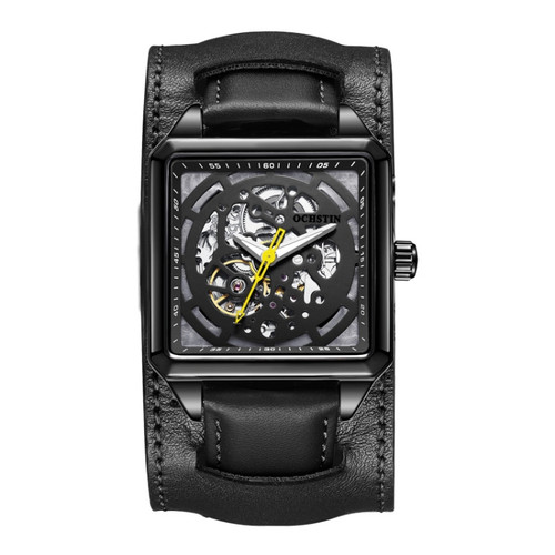 Ochstin 7237 Business Leather Wrist Wrist Waterproof Luminous Skeleton Mechanical Watch
