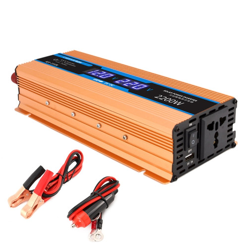 Carmaer 12V to 220V 2200W Car Multi-function Double Digital Display Inverter Household Power Converter