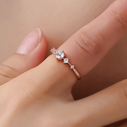 Fashion Women Vintage with Diamond Metal Ring