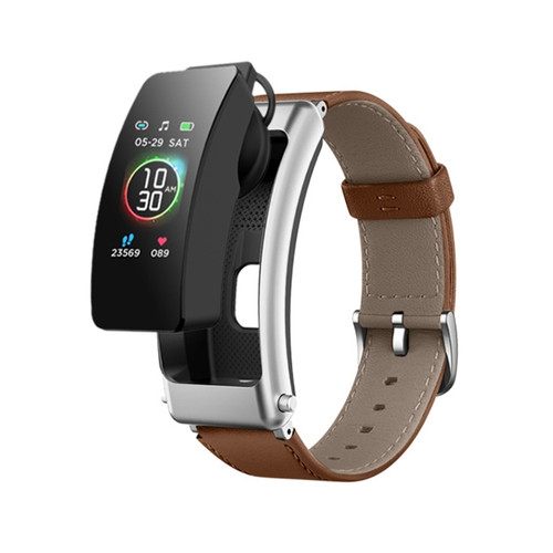 K30 0.96 inch Leather Band Earphone Detachable Life Waterproof Smart Watch Support Bluetooth Call