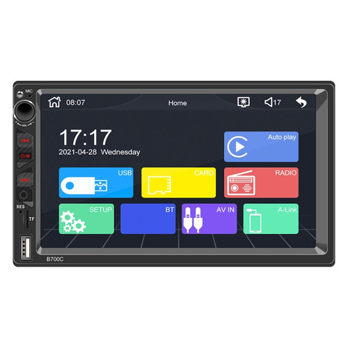 B700C HD 7 inch Universal Car MP5 Player with Carplay, Support FM & Bluetooth & TF Card