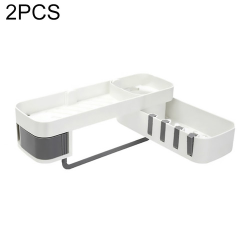 2 PCS Bathroom Accessories Shower Shelf Seamless Rotating Tripod Seamlessly Fixtures Storage Rack Kitchen Tripod