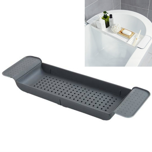 Retractable Drain Bathtub Rack Bathroom Plastic Soaking Tub Rack Bathtub Shower Storage Rack