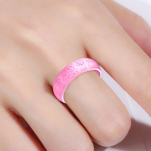 SH100 5.7mm Wide Silicone Ring Glitter Couple Ring