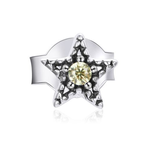 S925 Sterling Silver Colored Zircon Star Women Earrings