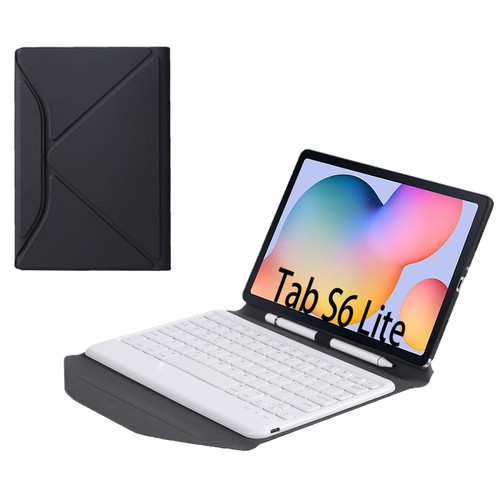 B610 Diamond Texture Triangle Back Holder Splittable Bluetooth Keyboard Leather Tablet Case for Samsung Galaxy Tab S6 Lite