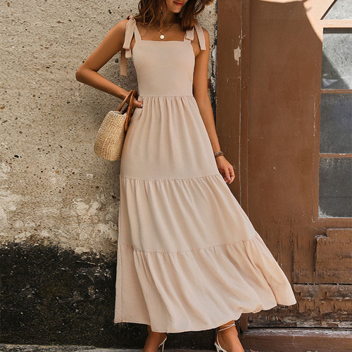 Women's tie-strap maxi  Dress