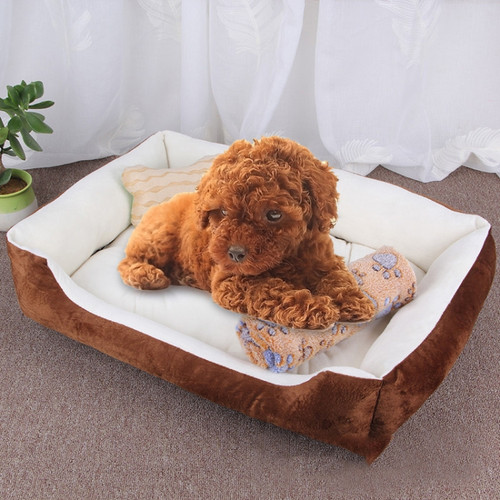 Dog Bone Pattern Big Soft Warm Kennel Pet Dog Cat Mat Blanket, with Blanket Size: M, 70×50×15cm