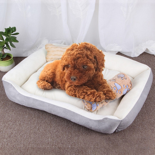Dog Bone Pattern Big Soft Warm Kennel Pet Dog Cat Mat Blanket,  with Blanket Size: XL, 90×70×15cm