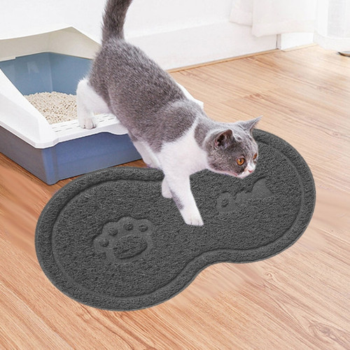 Lovely PVC Cat Litter Mat Eight-shaped  Anti-skid Placemat Pet Supplies