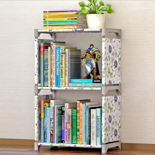 Plastic Steel Tube Multifunctional Combination Holder Student Books Shelf Floor Storage Rack