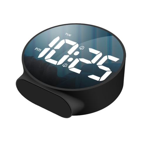 8816 LED Mirror Round Dual-purpose Alarm Clock