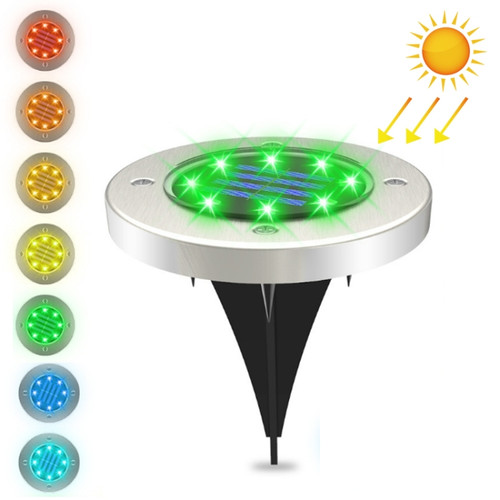 8 LEDs Colorful Dimmable Solar Outdoor Garden Lawn Light Sensor Type Intelligent Light Control Buried Light