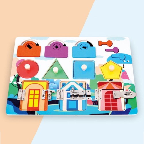 Children Montessori Busy Board Puzzle Unlocking Toy Early Education Toy, Style: