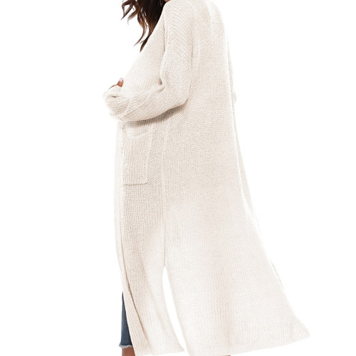 Irregular Thick Long Coat (Color:White Size:XXL)