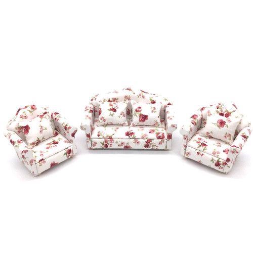1:12 Doll House Furniture Decoration Three-piece Mimulation Sofa