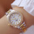 BS beesister FA1258 Women Round Case Diamond Alloy Strap Watch