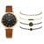 LVPAI XR3795 Ladies PU Strap Alloy Quartz Watch + Bracelet Set