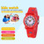 JNEW A335-20094 Children 3D Cartoon Letters Rubber Shell Waterproof Quartz Watch
